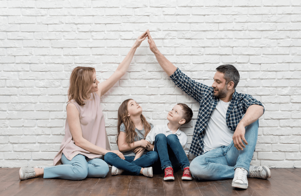 A happy family.